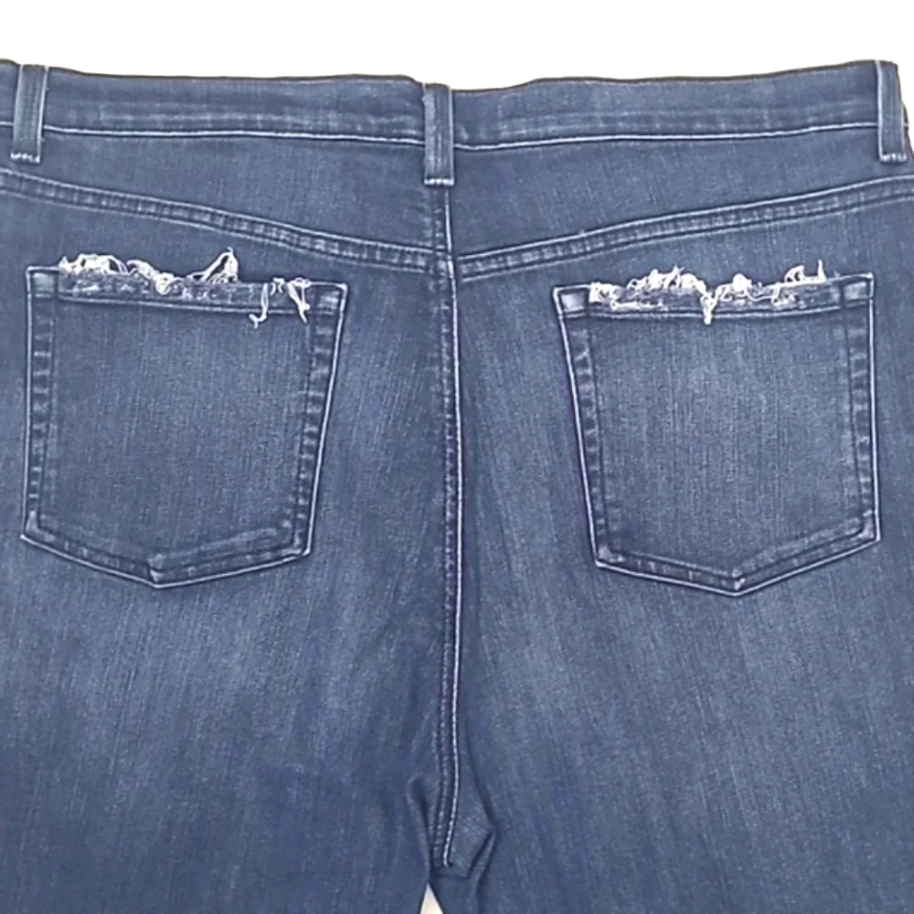 Gloria Vanderbilt Distressed Jeans High Waist Rise Denim Whiskered Straight Leg